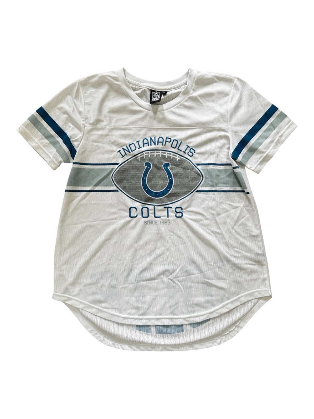 Indianapolis Colts Graphic Football Tee Shirt - White & Blue Women’s Fandom - Picture 4 of 9
